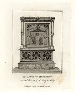Antigo monumento na capela-mor de St Mary le Savoy (agora a Capela da Sabóia) de John Thomas Smith