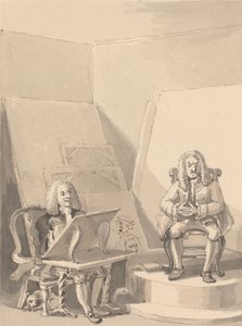 Hogarth Fazendo um Retrato de H. Fielding, para um Livreiro, a partir das Características de Garrick que pediu emprestada uma das perucas do Autor para o fim específico Não Havendo um Retrato Genuíno dele de John Thomas Smith