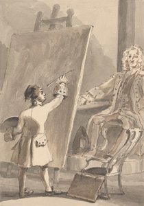 Hogarth Painting His Picture of Captain Coram for the Foundling Hospital de John Thomas Smith