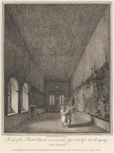 Dentro da Câmara Pintada como era no ano de 1800 antes da antiga tapeçaria ser removida de John Thomas Smith