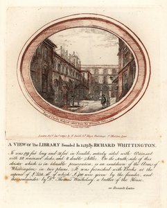 Biblioteca fundada em 1429 por Richard Whittington, no Christs Hospital, Londres de John Thomas Smith