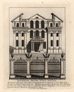 Casa Monmouth, Praça Soho, demolida em 1773 de John Thomas Smith