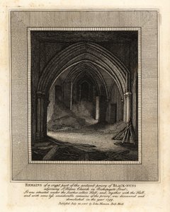 Restos da parte da cripta do antigo Priorado das Freiras Negras, adjacente à Igreja de Santa Helena, Rua Bisposgate de John Thomas Smith