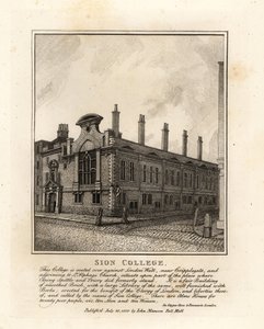Sion College, em London Wall, perto de Cripplegate de John Thomas Smith