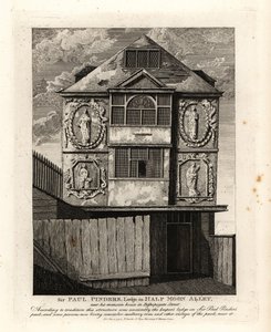 Sir Paul Pinders Lodge em Half Moon Alley de John Thomas Smith