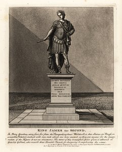 Estátua do Rei James II de Inglaterra disfarçada de imperador romano, Jacobus Seundus, desenhada por Grinlin Gibbons, nos Jardins Privados