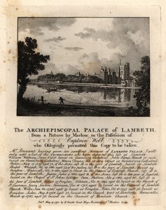 Vista do Palácio Lambeth, Londres de John Thomas Smith