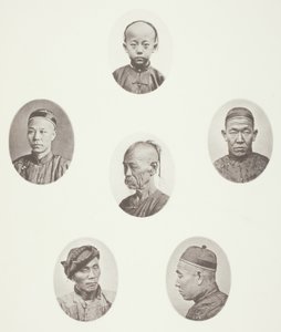 Menino cantonês; comerciante cantonês; Cabeça Masculina Mongol; Uma Cabeça Venerável; Um Trabalhador; Cabeça masculina da Mongólia de John Thomson