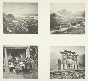 Parte de Foochow Foreign Settlement, Terracing Hills, Foochow Field Women, A Memorial Arch, c. 1868. de John Thomson