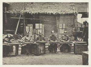 Colheita de chá em Cantão, c. 1868. de John Thomson