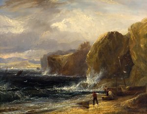 St Andrews Bay, Fife, c.1820-30 (petróleo a bordo) de John Thomson of Duddingston