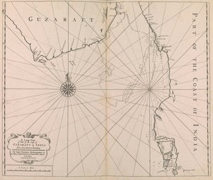 Uma grande carta de parte da costa do GUZARATT e da ÍNDIA desde a cabeça de Diu até Bombaim. (imprimir) de John Thornton