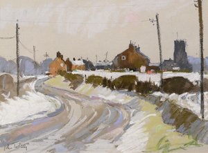 Paisagem de inverno (pastel) de John Tookey
