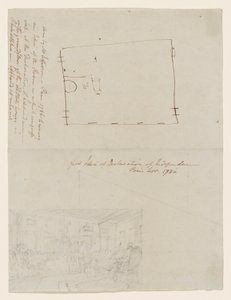 Primeira Ideia da Declaração de Independência, Paris, Set. 1786 de John Trumbull