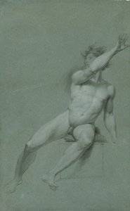 Esboço de um estudo de vida nu masculino de John Trumbull