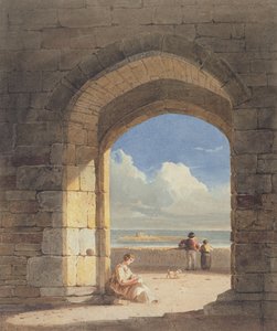 Um Arco na Ilha Sagrada, Northumberland, 1809 (grafite e wc no papel)