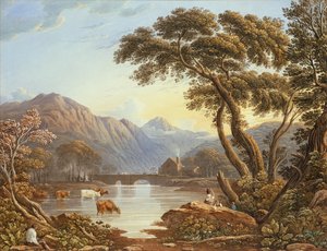 Ponte Beddgelert, North Wales (aquarela)
