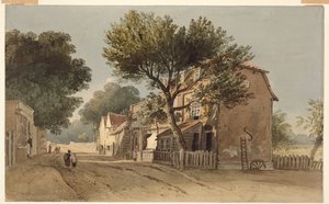 Leyton, Essex, c.1800 (aguarela sobre papel) de John Varley