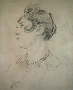 Retrato de Matilda Lowry (lápis sobre papel) de John Varley