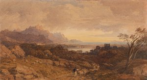 Paisagem Romântica com Montanhas Distantes de John Varley