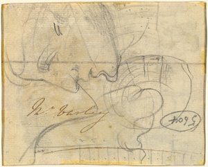 Estudo de uma cabeça em perfil [verso] de John Varley