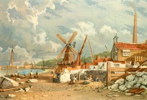Randalls Flint Mill, Nine Elms, Battersea, 1830, 1947.  