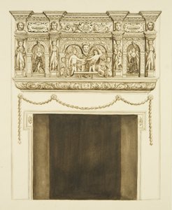Peça de chaminé no Sr. Willis do lado de Santo Agostinho da Ponte de Pedra (lápis e aguarela sobre papel) de John W. Brett