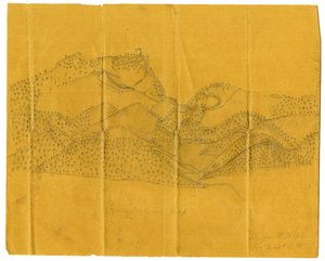 Ilustração a lápis do Cumberland Gap, c.1862-1865 de John W. Hopte