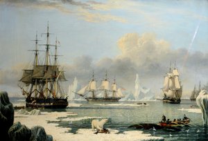 Baleeiros no Ártico 1820-49, c.1830 (óleo sobre tela)