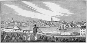 Vista sul de Charlestown, de "coleções históricas de Massachusetts", por John Warner Barber, gravada por SE Brown, 1839