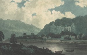 Tintern Abbey à luz da lua, ca. 1789. de John Warwick Smith