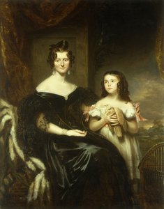 Retrato de uma senhora elegante e sua filha