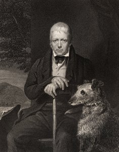 Sir Walter Scott, gravado por W. Holl, da &39;National Portrait Gallery, Volume I&39;, publicado em 1820