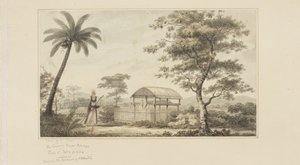 45: Vista de uma Tumba, de uma série de aguarelas ilustrando a última viagem do Capitão Cook, c.1773-84 (aguarela sobre papel) de John Webber