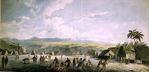 Uma vista para o interior em Atooi de John Webber