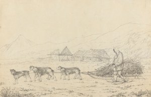 A Narta ou Sledge for Burdens em Kamtschatka de John Webber
