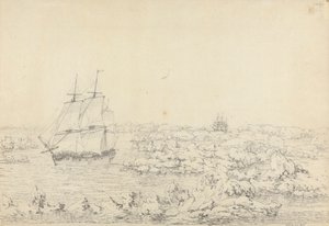 A Resolução a Bater no Gelo, com a Descoberta no Perigo mais eminente à Distância de John Webber