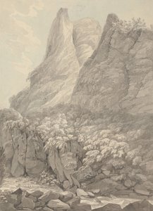 Thurshouse Tor visto do rio Manifold, Derbyshire de John Webber