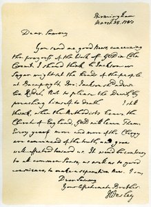 Carta de John Wesley a Samuel Bradburn, 25 de março de 1783. de John Wesley