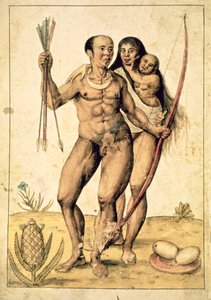 A Native American Family, c.1585-87 (aquarela sobre papel)