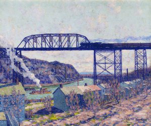 Sobre o Rondout (óleo sobre tela) de John William Bentley