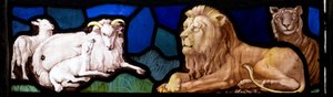 Lambs & Lions, Te Deum, East Window, c.1888 (vitral)