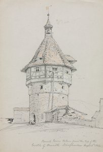 Torre redonda, Castelo de Munoth, Schafhausen, Suíça, 1842. de John William Casilear