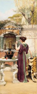 No Santuário do Jardim, Pompéia de John William Godward