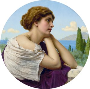 Coração nos seus lábios e alma nos seus olhos, por John William Godward de John William Godward
