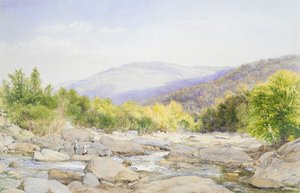Paisagem: Vista em Catskill Creek, 1867. de John William Hill