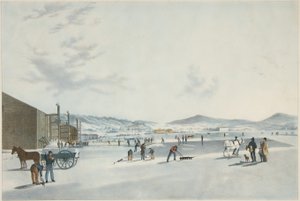 Lago Rockland - Gelo De Corte. Vista do nordeste, bar. 1849 de John William Hill