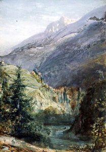 On the Road of Sepey, Switzerland (aguarela e guache sobre papel) de John William Inchbold