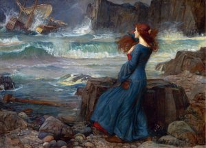 Miranda - A Tempestade (Shakespeare) - Peinture de John William Waterhouse de John William Waterhouse