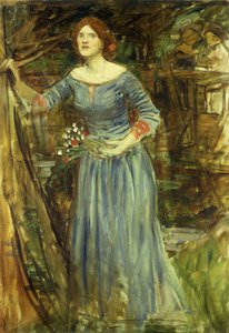 Estudo para Ofélia de John William Waterhouse